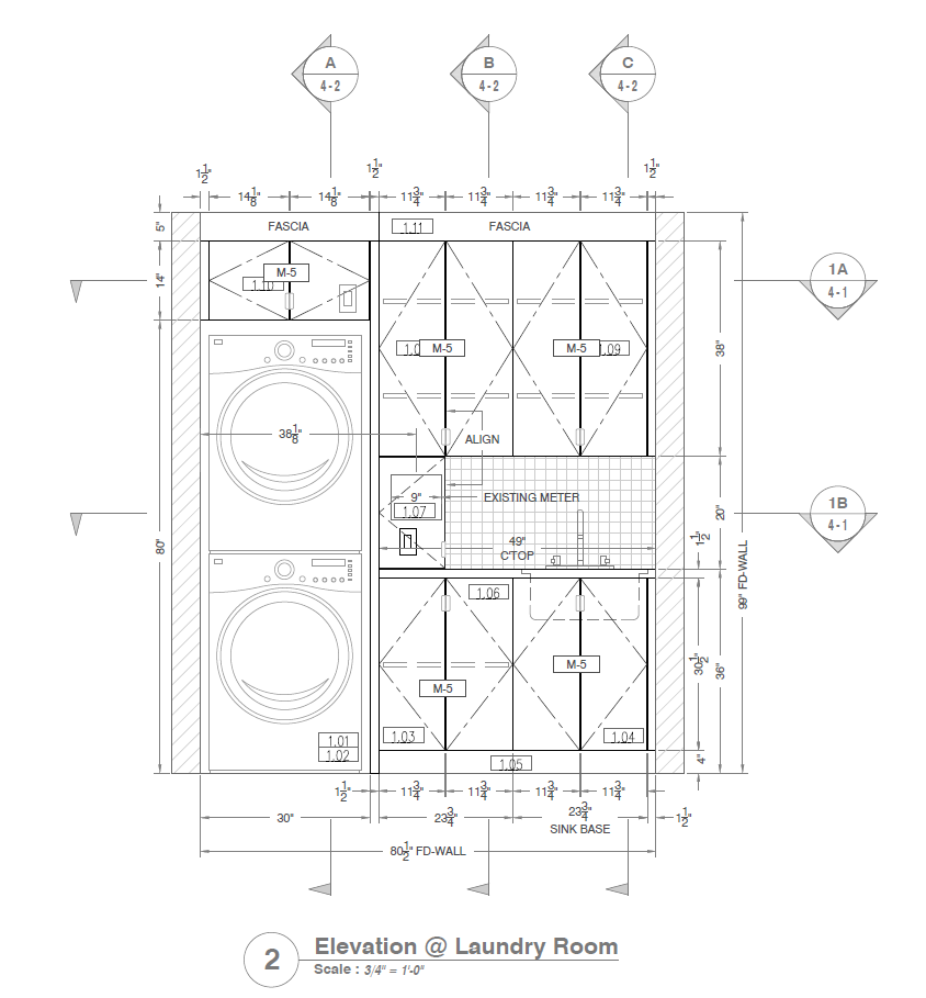 Commercial Shop Drawings Laundry room